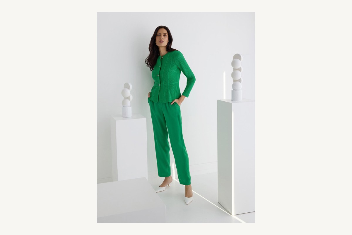 Misook tailored tonal princess seam knit jacket